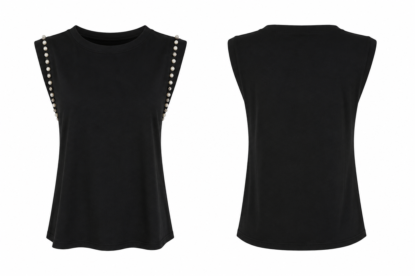 Tshirt com Perolas e Pedras