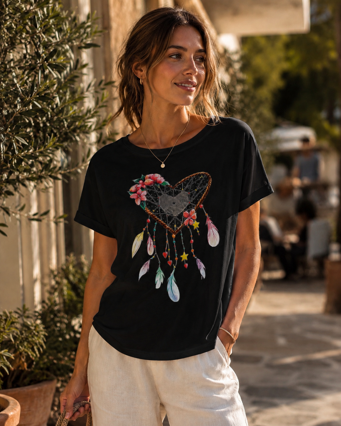 T-shirt com espanta espiritos baloiço