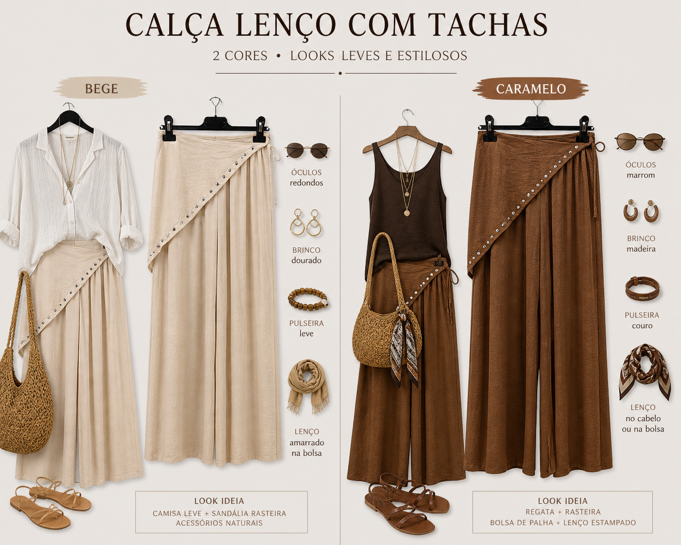 Pantalón con bolsillo y pañuelo con tachuelas