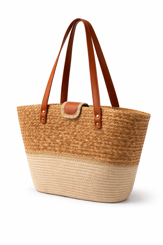 Cesta Conchas Lurex Rafia