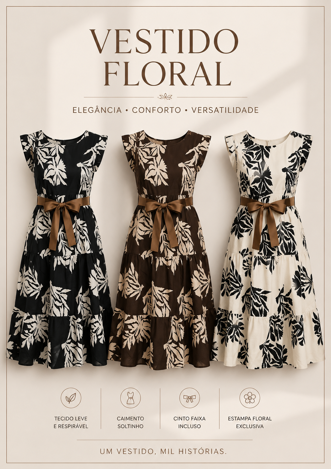 Vestido Bicolor Floral