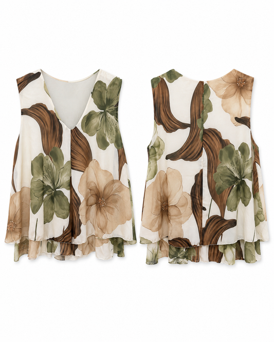 Top Flor Duplo Prega