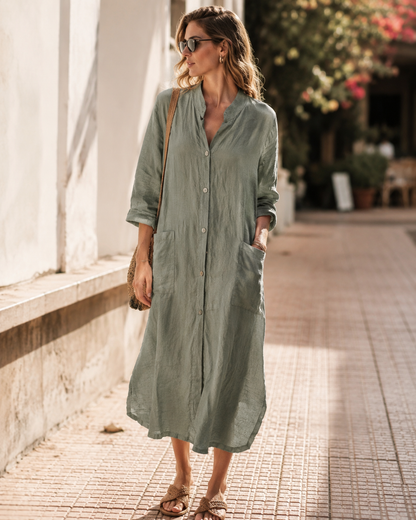 Vestido Camiseiro Linho Miami