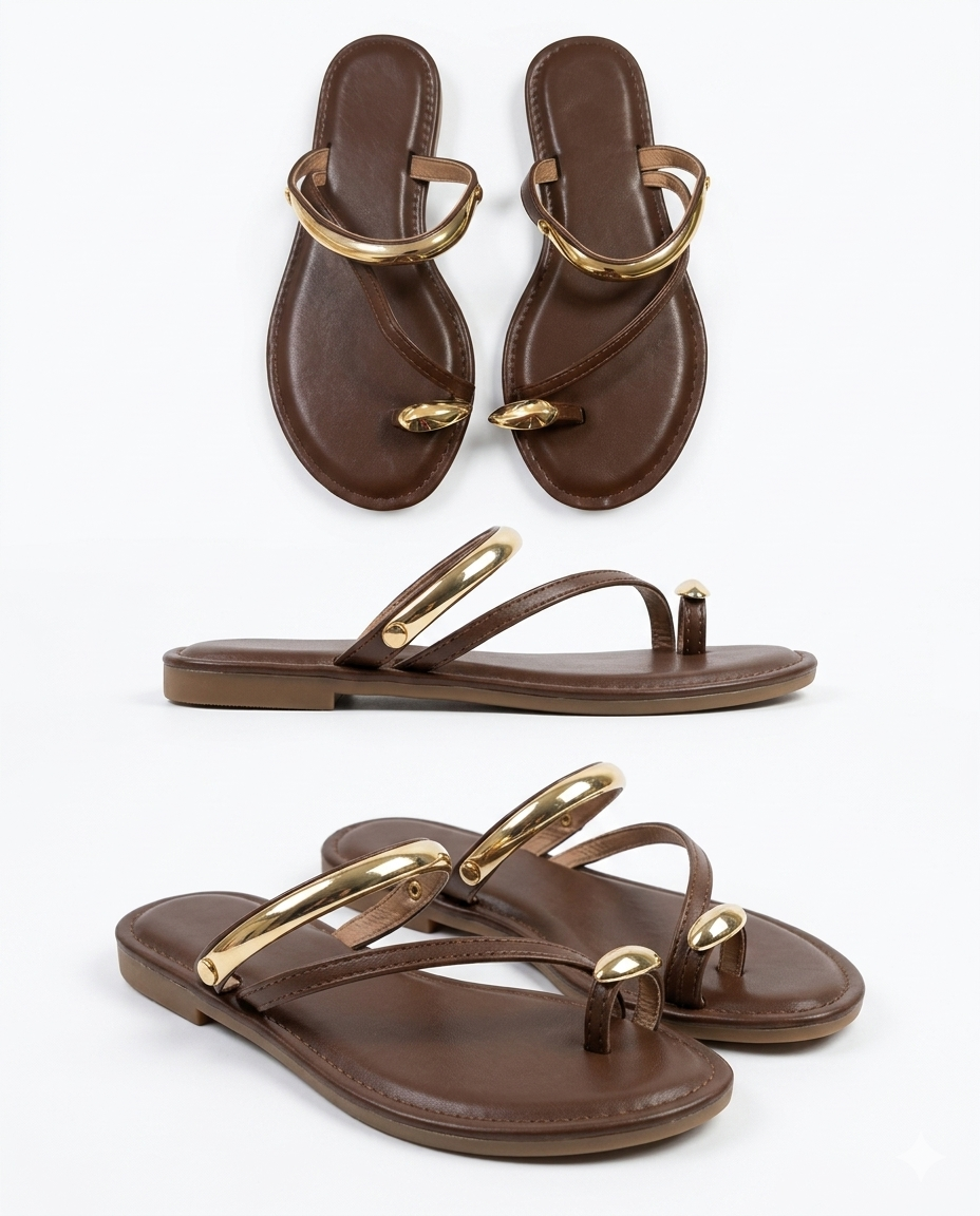 Chinelo Capri com Aro Dourado