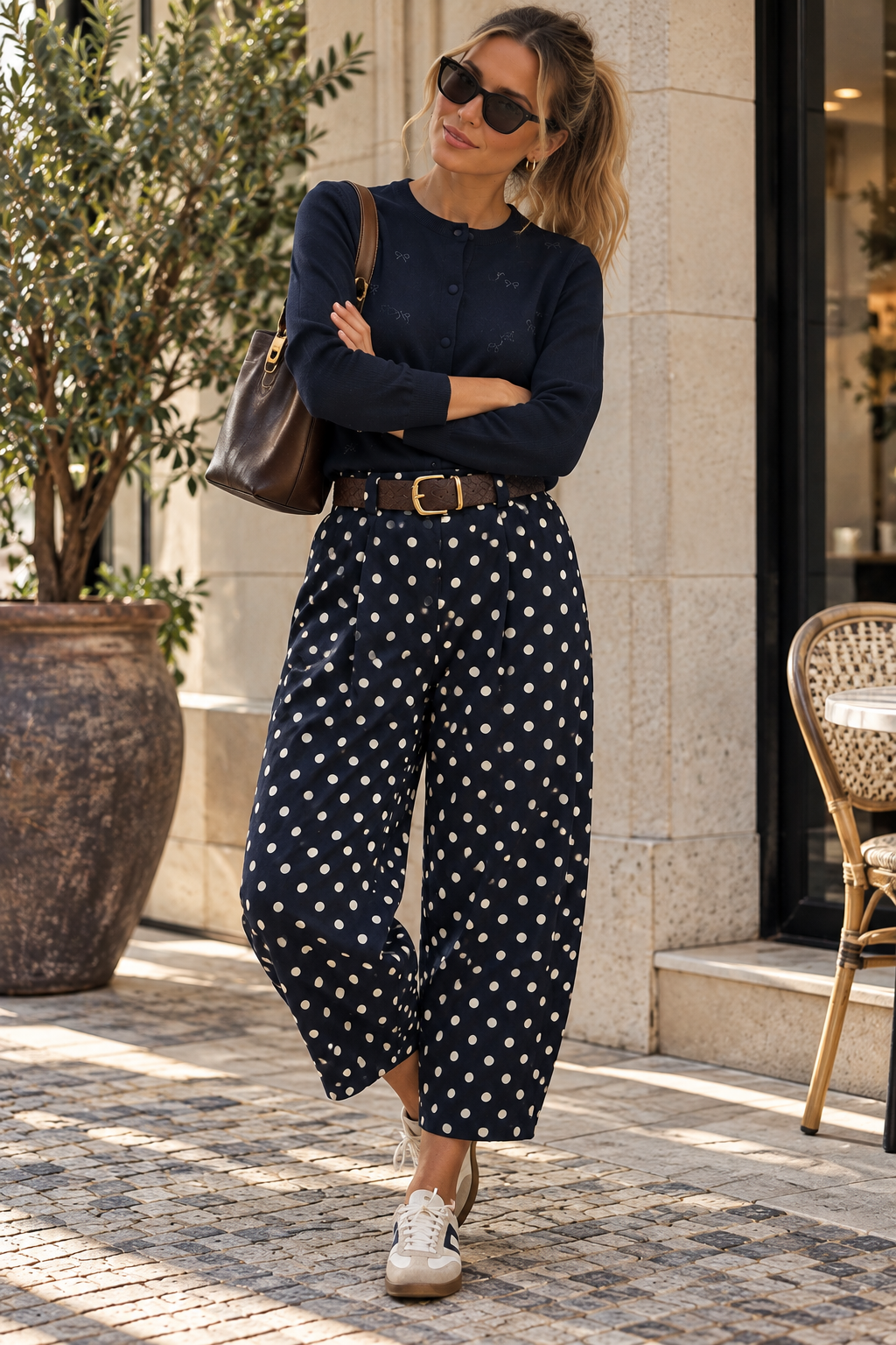 Calça Bolas Pregas
