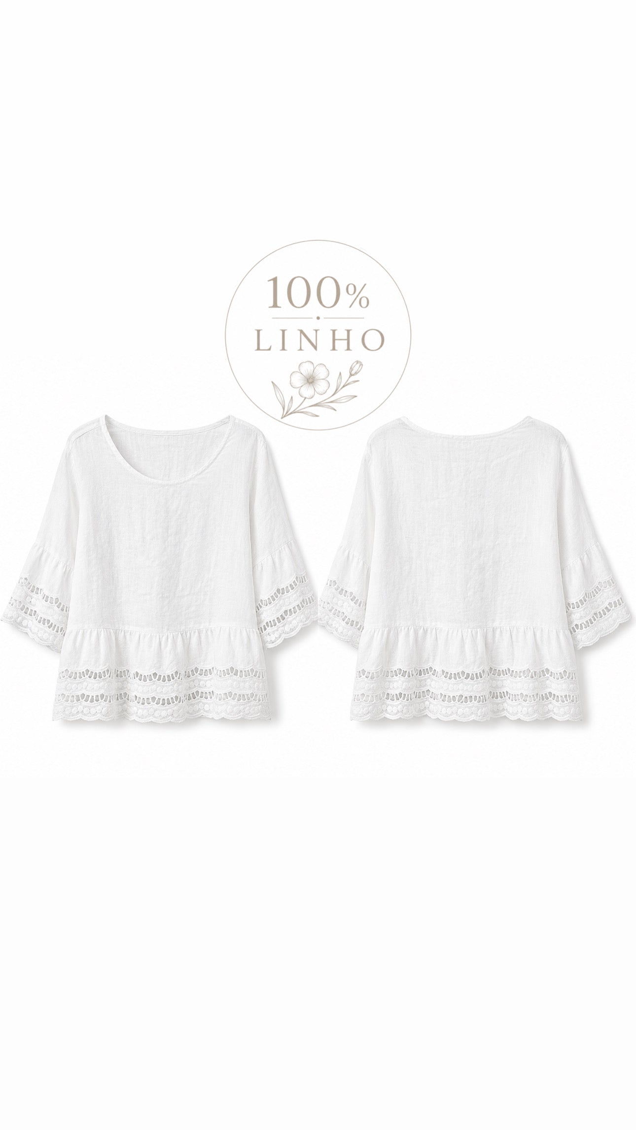 Tunica Linho com Bordado