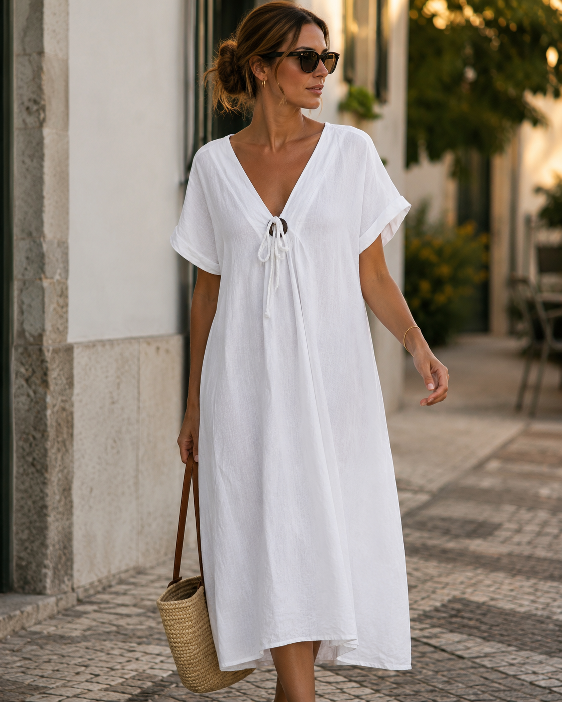 Vestido Lolla com Botão e Atilho
