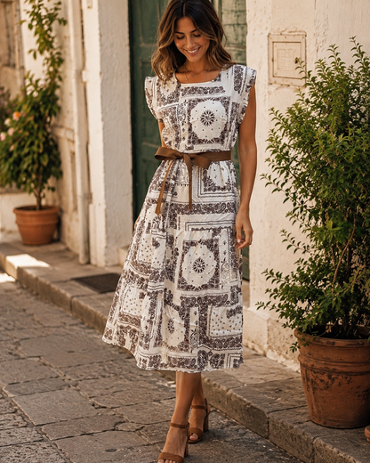Vestido informal con estampado de pañuelo
