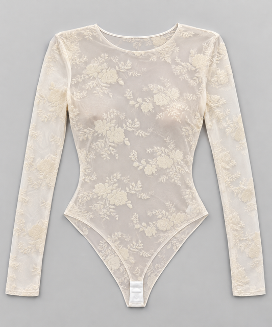 Body Tule Flor de Veludo