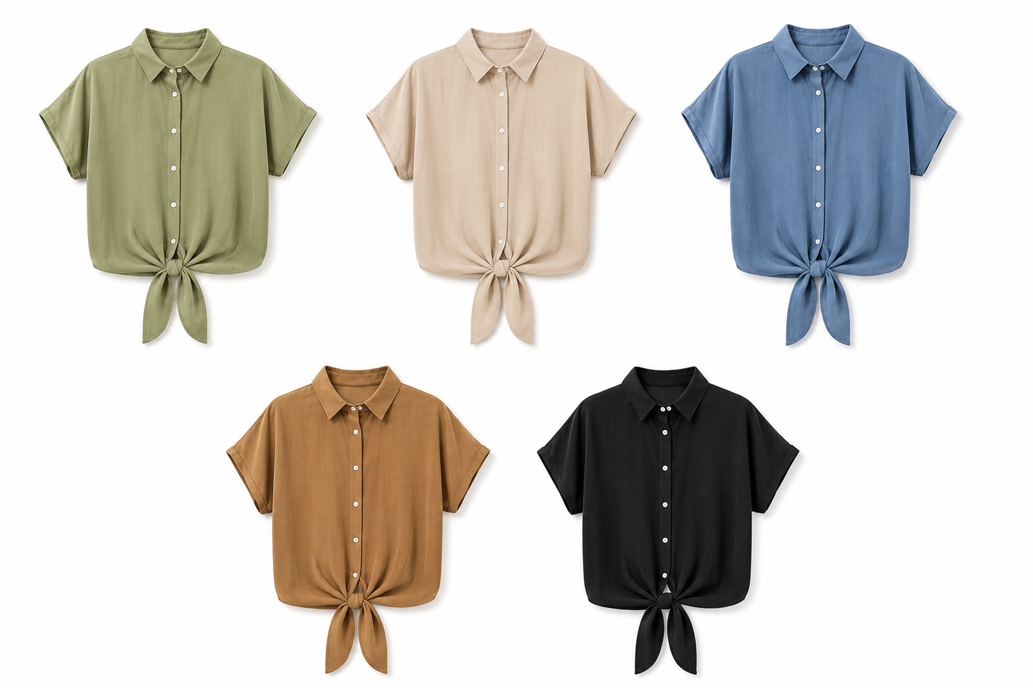 Camisa Acetinada com Nó