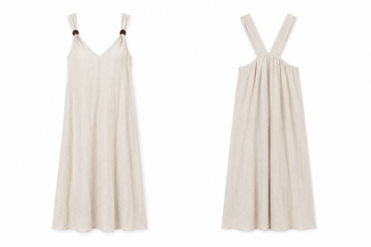 Vestido Riscado Berloque Alça