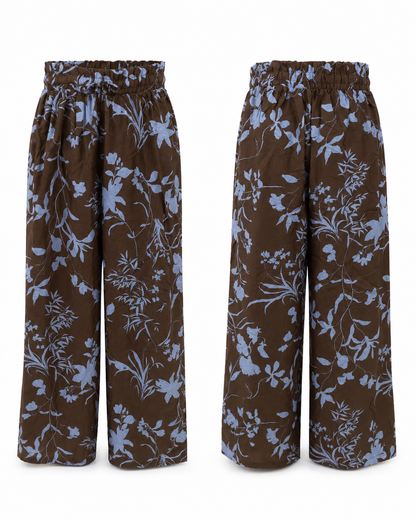 Calça cós folho flores