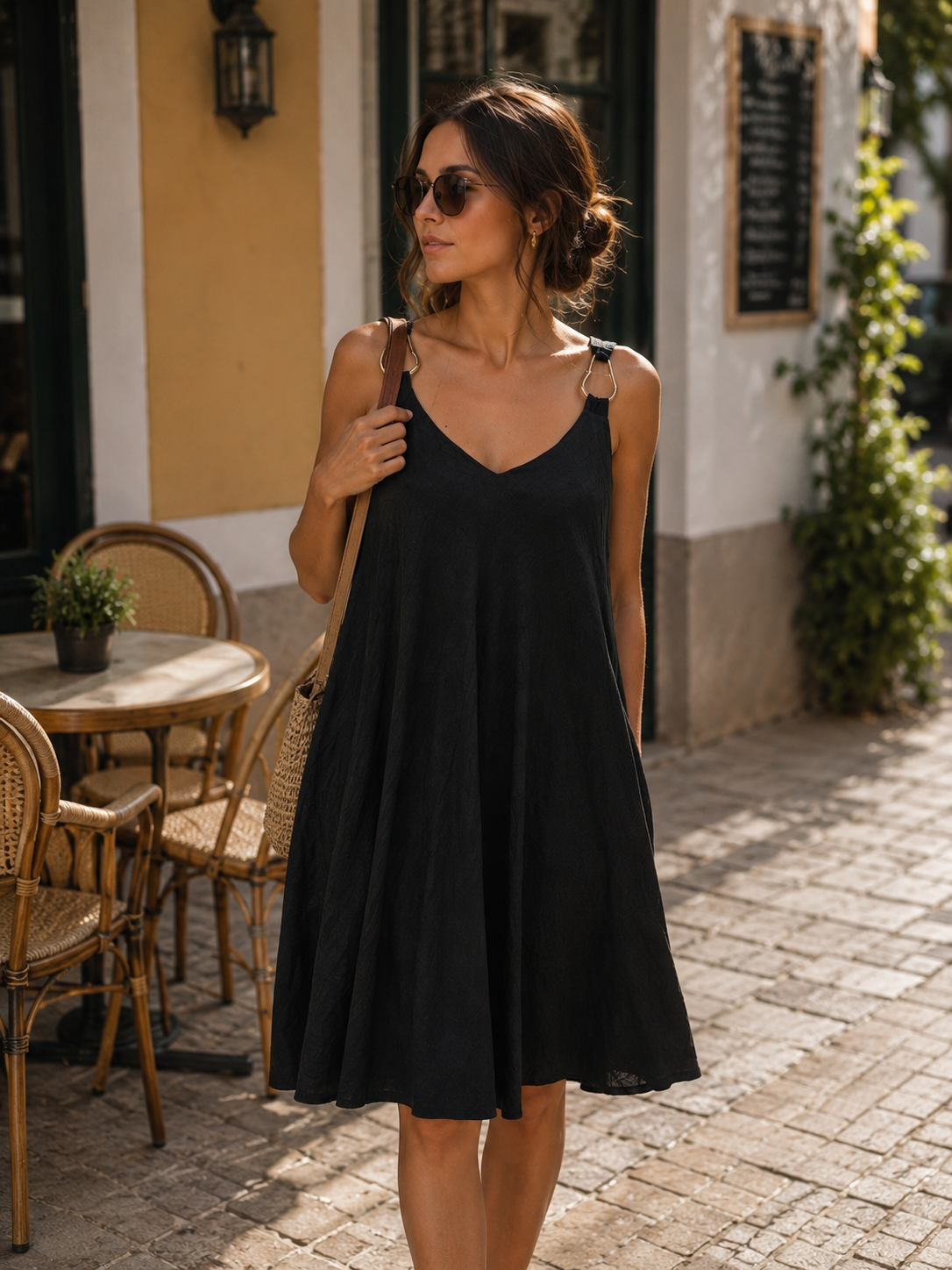Vestido Casual aplicações alças