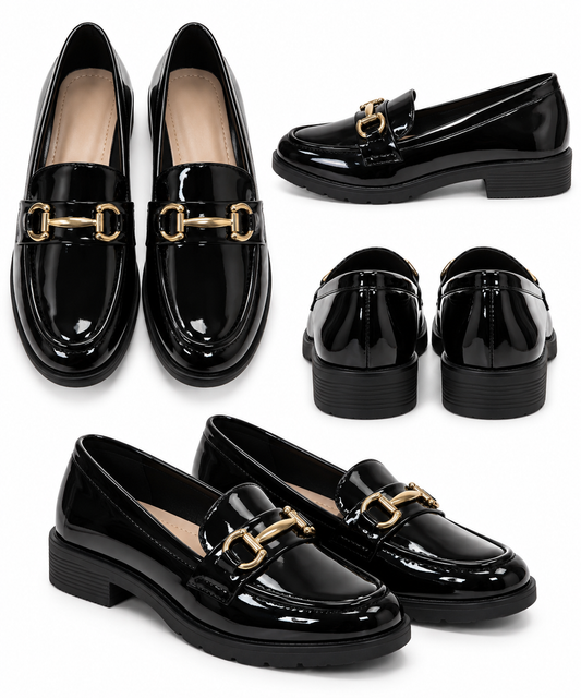 Mocassins Verniz com Fivela