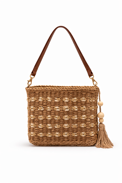 Minibolso con lúrex pompón