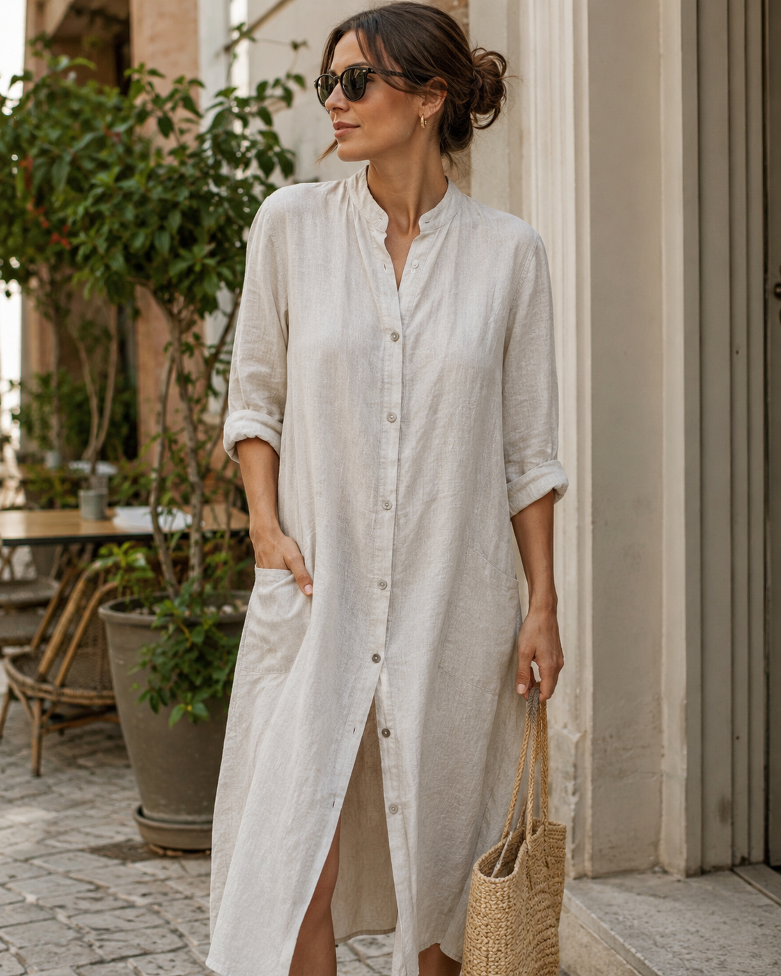 Vestido Camiseiro Linho Miami