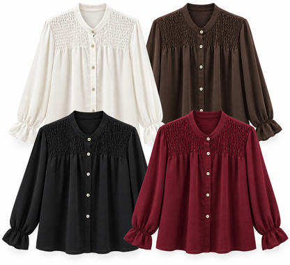 Camisa Crepe com Favo de Mel