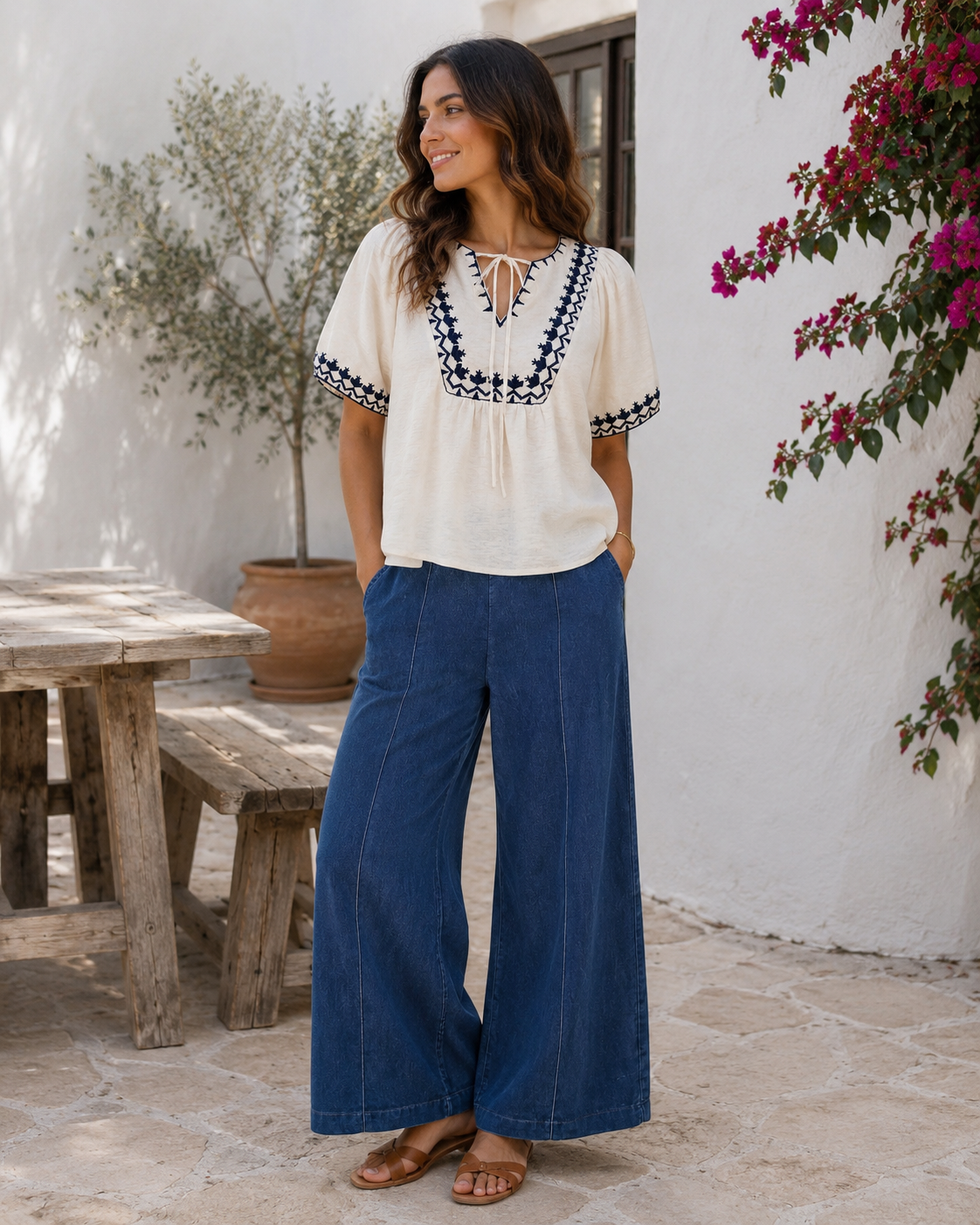 Calça Ganga Elastico Bolsos