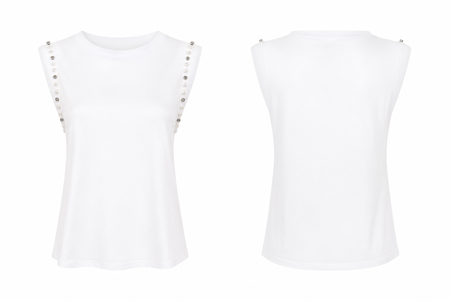 Tshirt com Perolas e Pedras