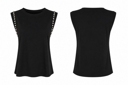 Tshirt com Perolas e Pedras