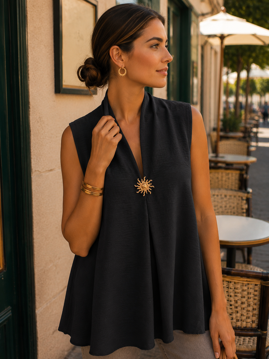 Top Sun Prega Largo Crepe