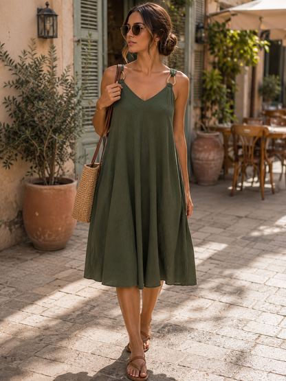 Vestido Casual aplicações alças