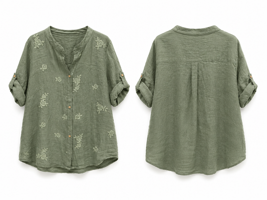 Camisa Linho com Bordado