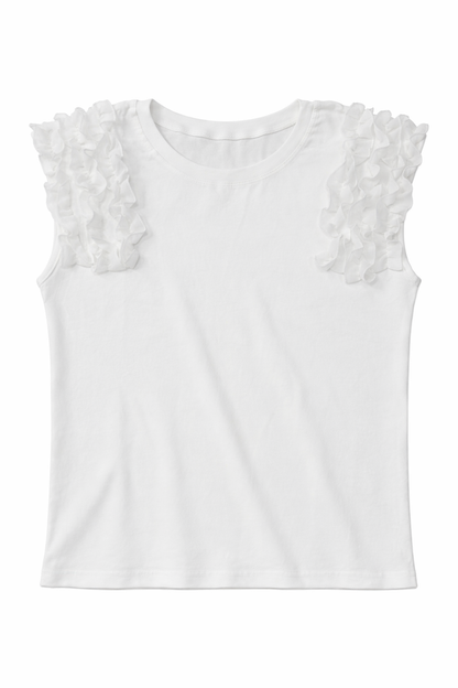 Camiseta con Volantes en los Hombros