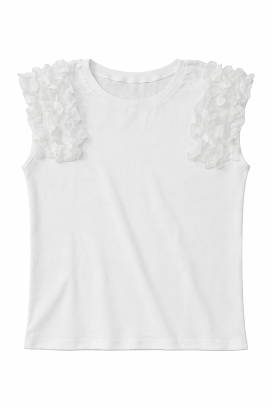 Tshirt Folhos Ombros