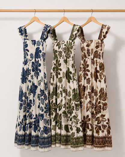 Vestido Alça Folho Flor