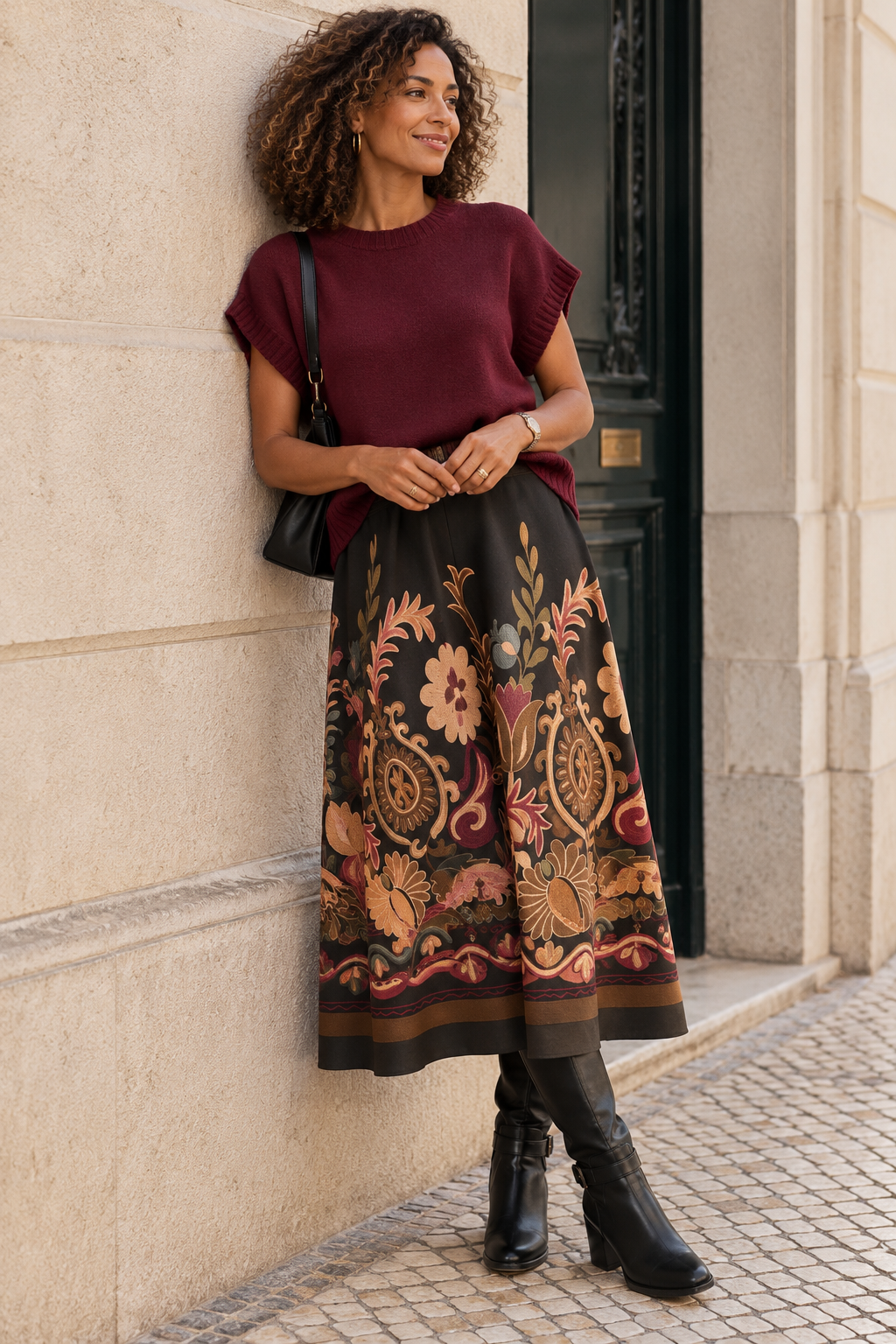 Saia Antelina Comprida Estampada