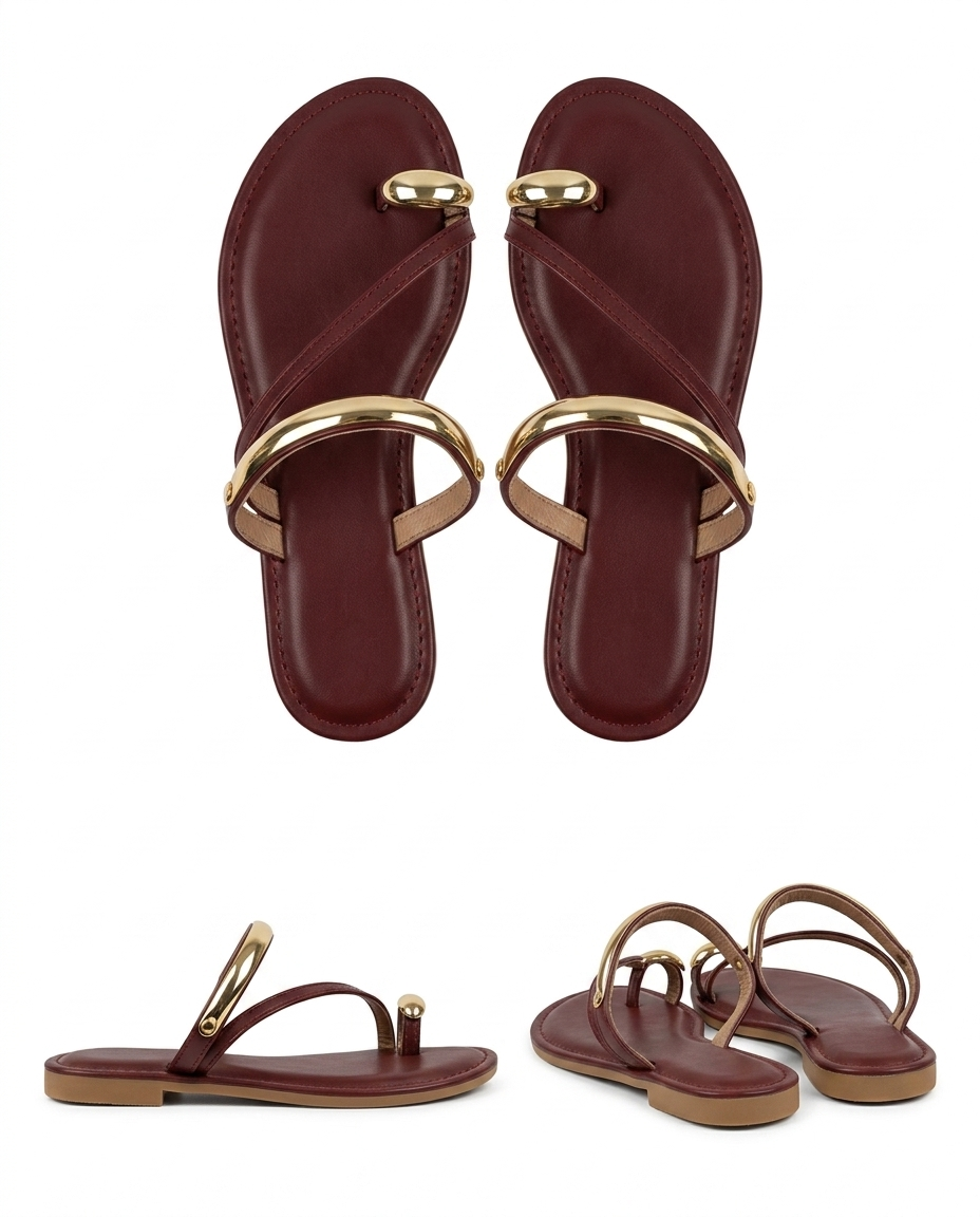 Chinelo Capri com Aro Dourado
