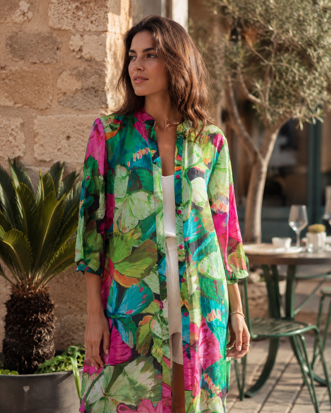 Túnica estampada de flores