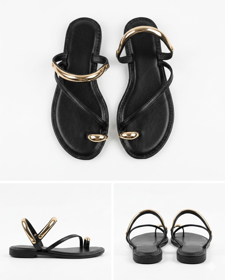 Chinelo Capri com Aro Dourado