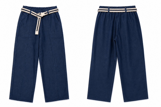 Pantalona de Gg com Cinto Entrançado