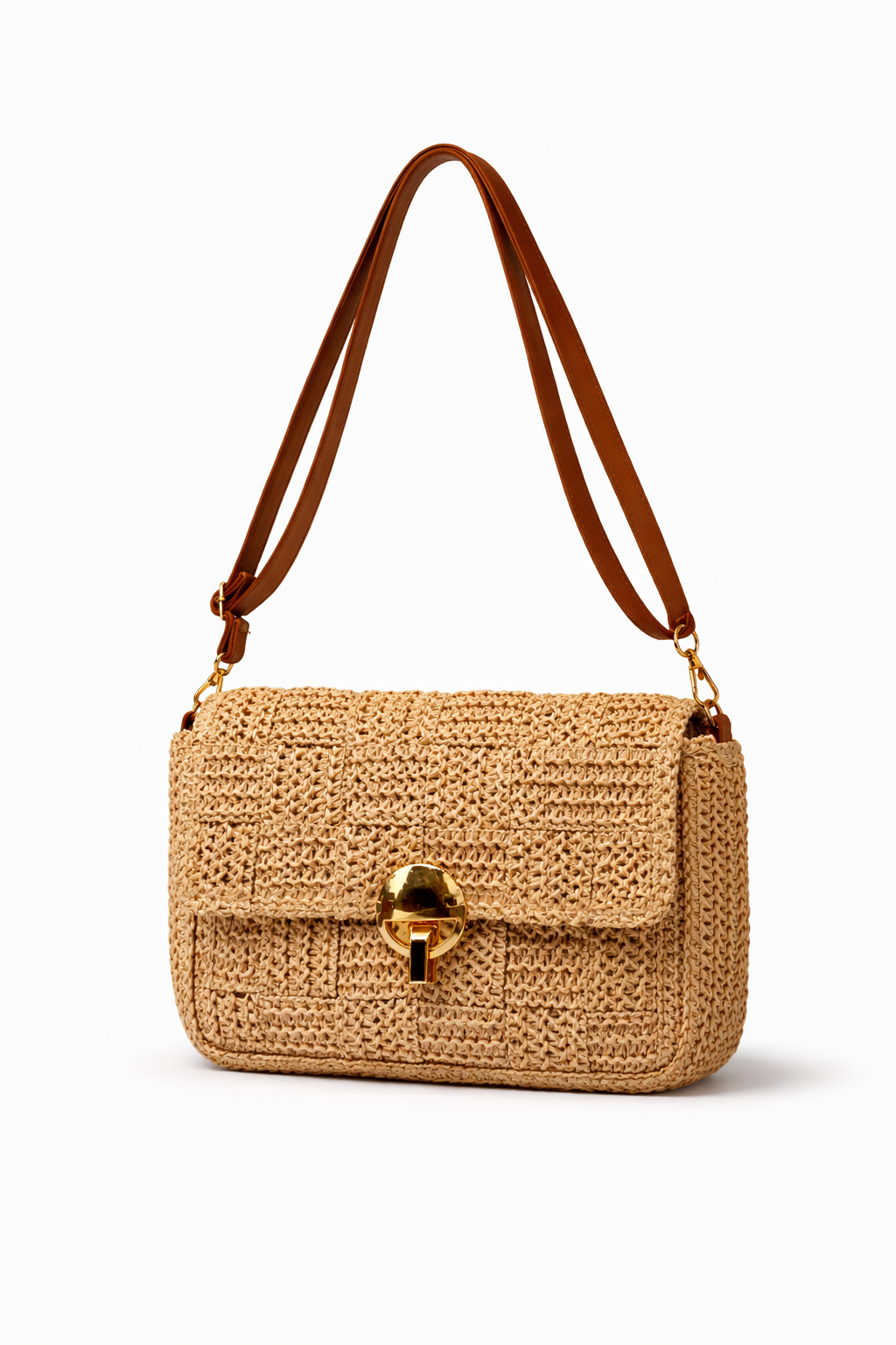 Bolso Rafia Cierre Glamour
