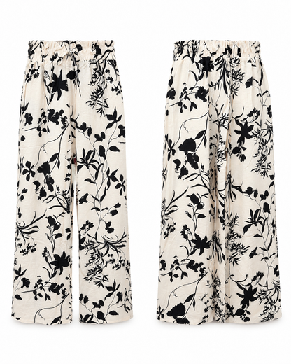 Calça cós folho flores