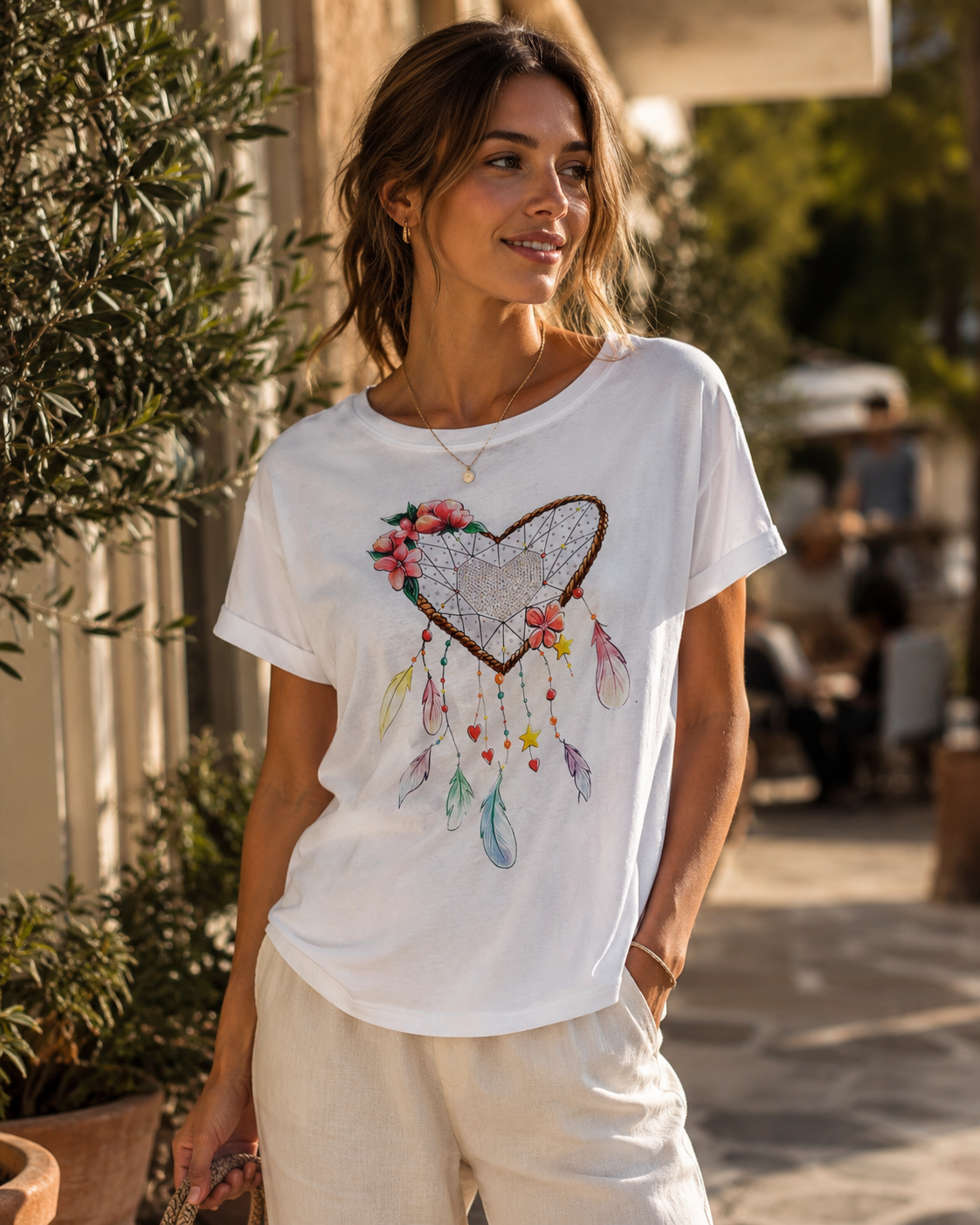 T-shirt com espanta espiritos baloiço