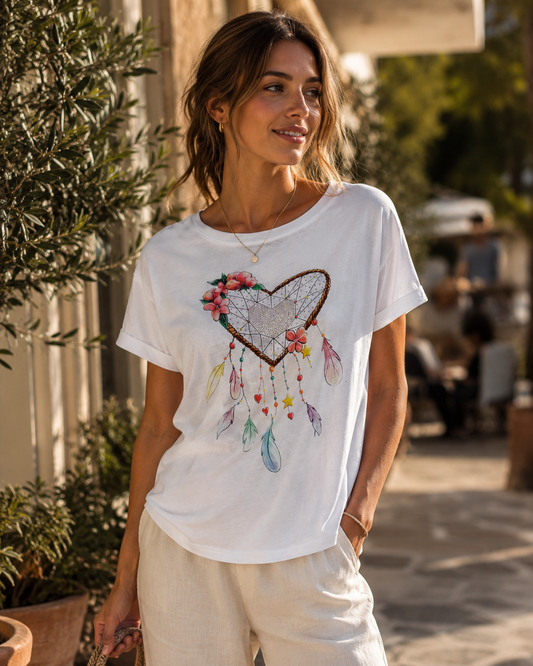 T-shirt com espanta espiritos baloiço