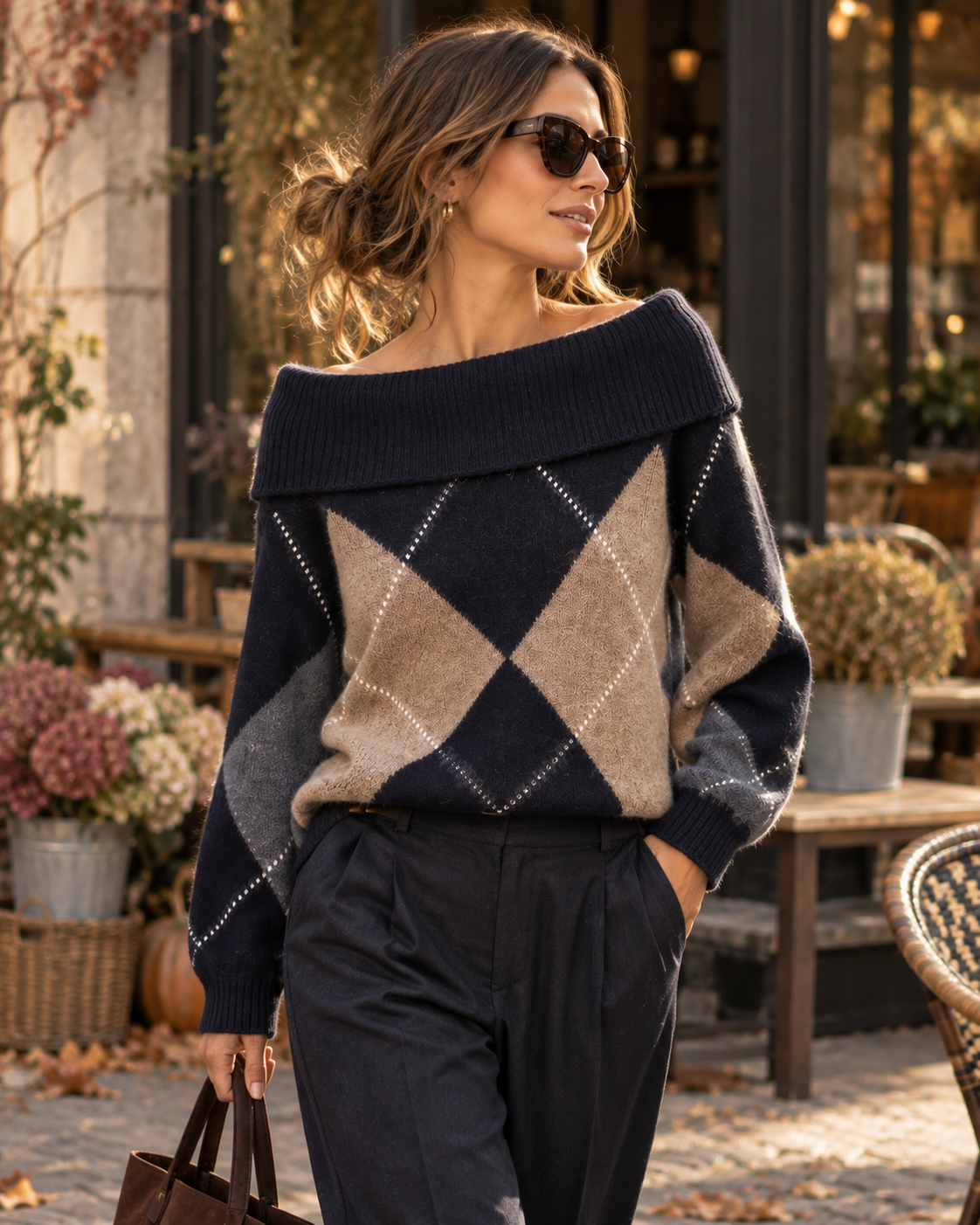 Camisola Barco Wool/diamonds