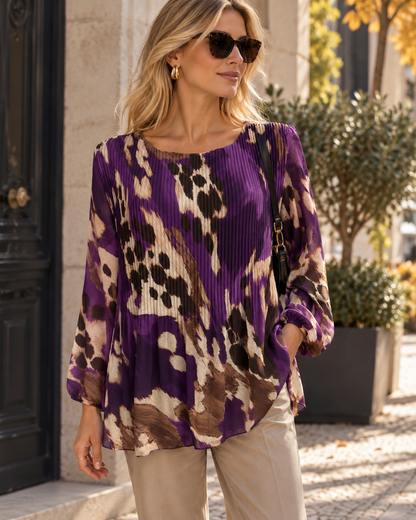 Tunica Plissada Animal Print