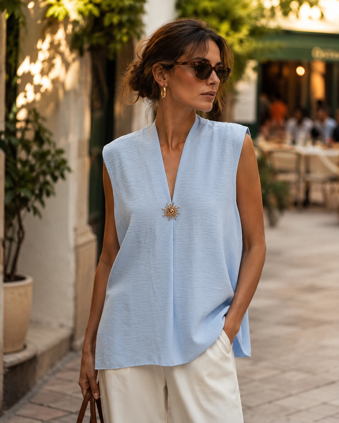 Top Sun Prega Largo Crepe