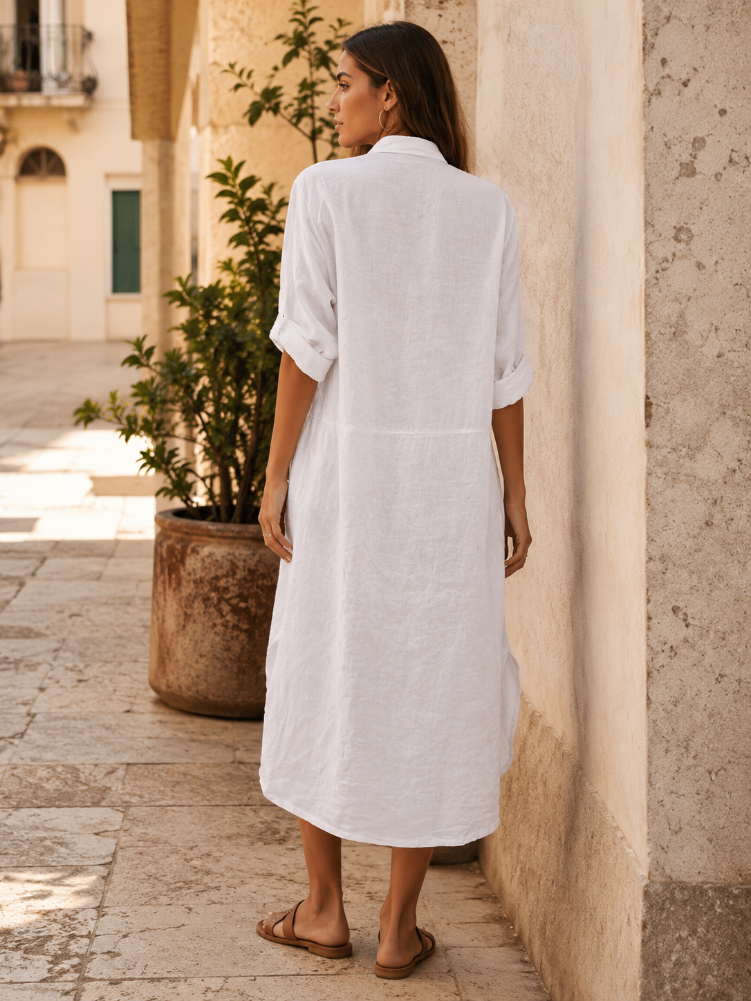 Vestido Camiseiro Linho Miami