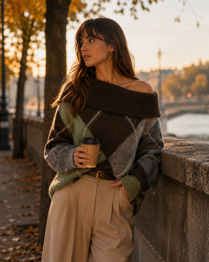 Camisola Barco Wool/diamonds