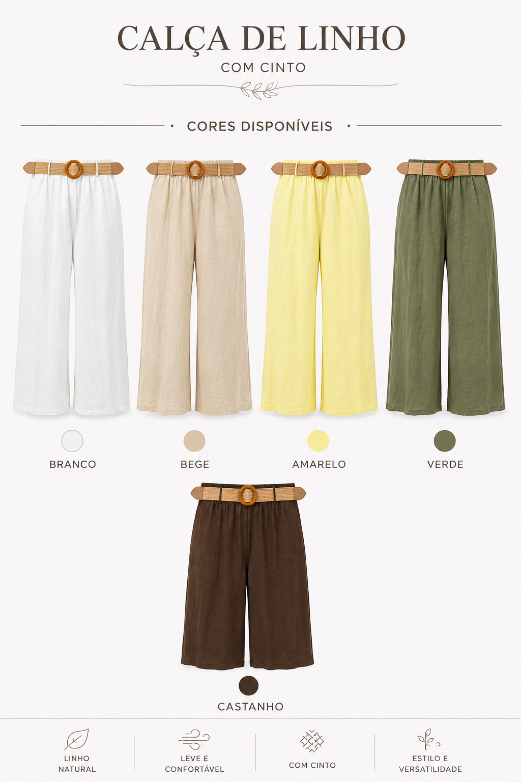 Calça Linho com Cinto