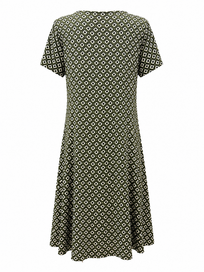 Vestido Solto Malha Fria Losangulo