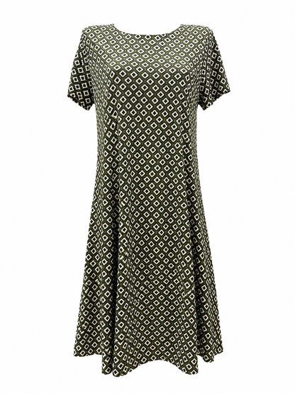 Vestido Solto Malha Fria Losangulo