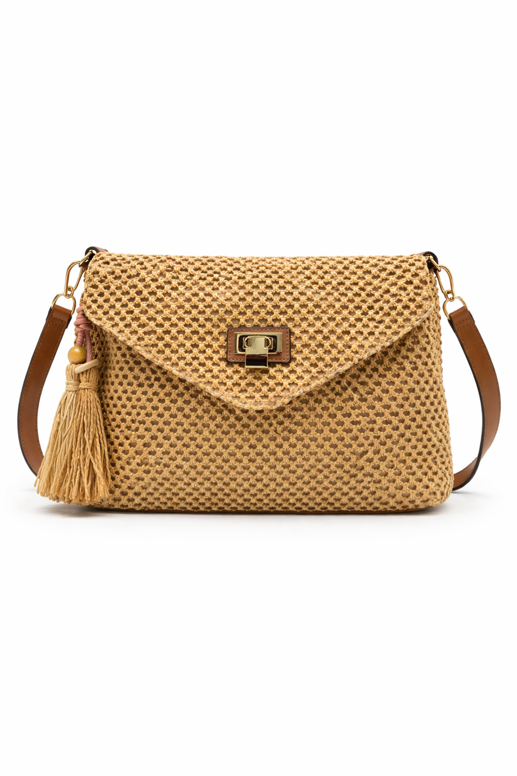 Bolso de rafia Pala y cierre dorado
