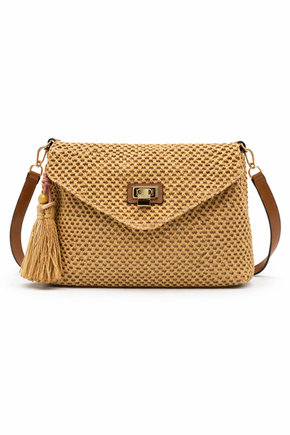 Bolso de rafia Pala y cierre dorado