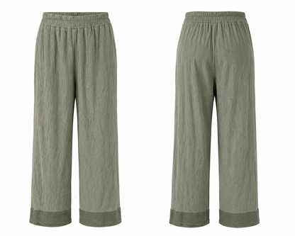 Calça Tecido Riscado com Rede
